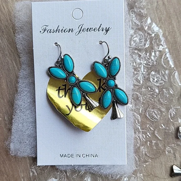 Squash Blossom necklace, earings - Picture 2 of 4